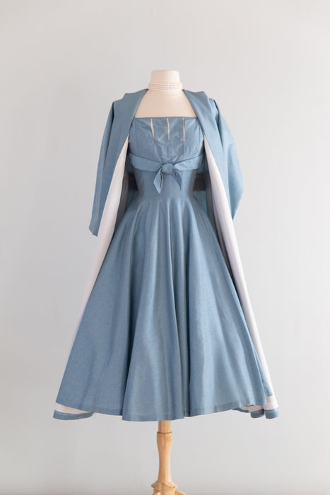 Spectacular 1950's Dress & Coat Set By Claudia Young / Sm