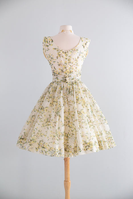 Stunning 1950's Jr. Theme Spring Floral Party Dress / Small