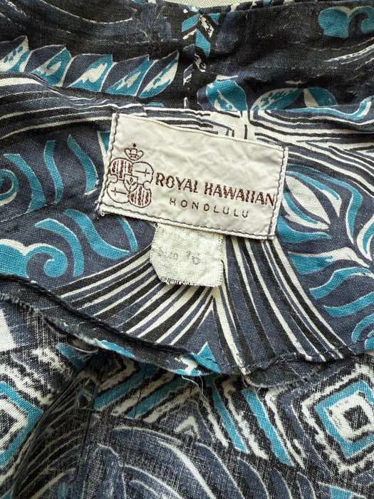 Glorious 1950's Royal Hawaiian Honolulu Polished Cotton Sun Dress With Matching Bolero / M