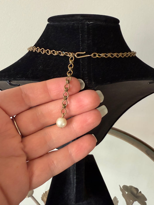 The Prettiest 1950's Rhinestone & Cabochon Necklace