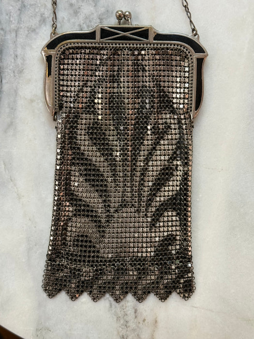 Wicked Little 1930s Whiting Davis Art Deco Mesh Evening Bag