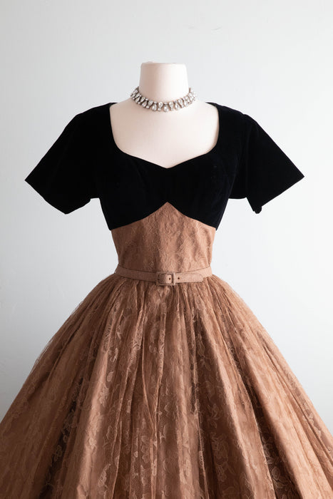 Spectacular 1950's Demi Couture Evening Dress By Traina-Norell / SM