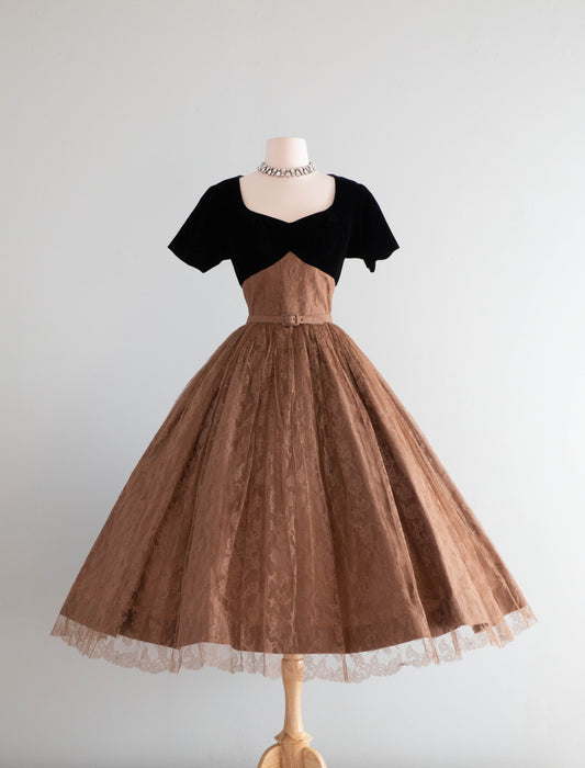 Spectacular 1950's Demi Couture Evening Dress By Traina-Norell / SM