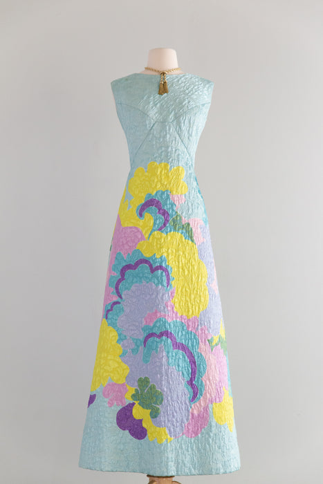 Fabulous 1960's Abstract Couture Evening Dress By Rossino - Angela / L