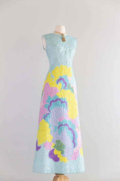 Fabulous 1960's Abstract Couture Evening Dress By Rossino - Angela / L