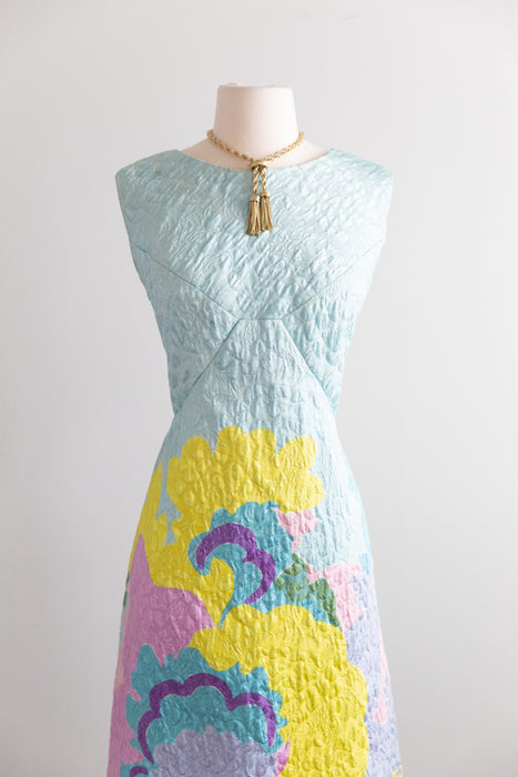 Fabulous 1960's Abstract Couture Evening Dress By Rossino - Angela / L