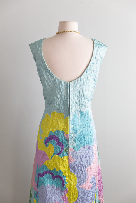 Fabulous 1960's Abstract Couture Evening Dress By Rossino - Angela / L