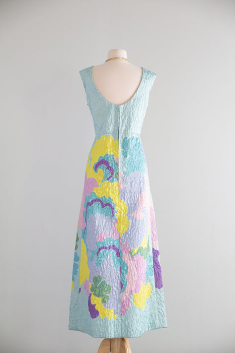 Fabulous 1960's Abstract Couture Evening Dress By Rossino - Angela / L