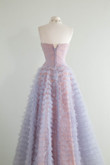 The Dreamiest 1950's Hydrangea Ruffled Tulle Prom Dress / XS Xtabay Vintage The Dreamiest 1950's Hydrangea Ruffled Tulle Prom Dress / XS Xtabay Vintage