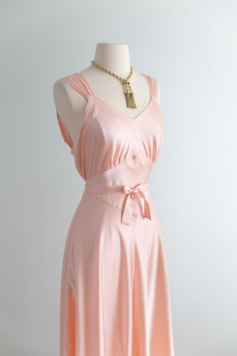 Luminous 1930's Inspired Silk Charmeuse Slip Dress In Ballet Pink / ML