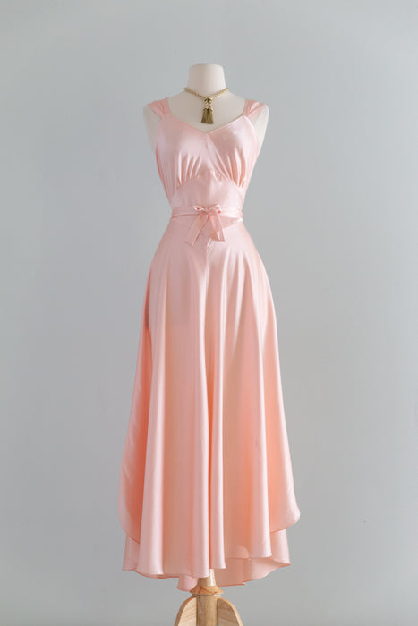 Luminous 1930's Inspired Silk Charmeuse Slip Dress In Ballet Pink / ML