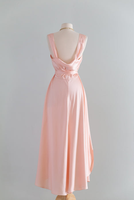 Luminous 1930's Inspired Silk Charmeuse Slip Dress In Ballet Pink / ML