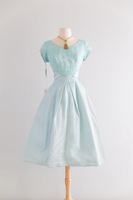 Classic Late 1950's Tiffany Blue Party Dress New With Tags By Kay Selig / M