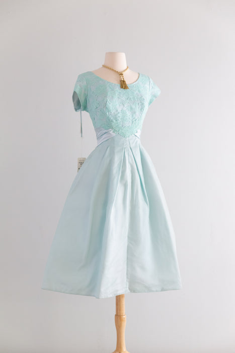 Classic Late 1950's Tiffany Blue Party Dress New With Tags By Kay Selig / M
