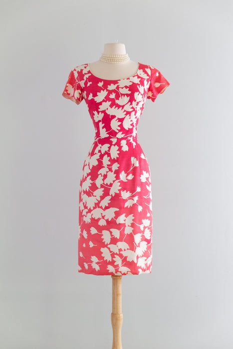 Fabulous 1960's Spring Floral Dress & Jacket Set / Small