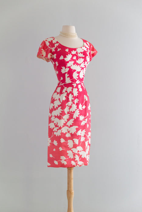 Fabulous 1960's Spring Floral Dress & Jacket Set / Small