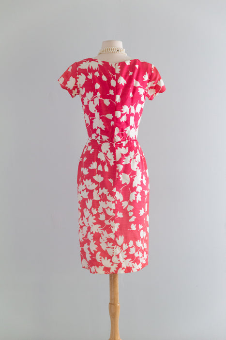 Fabulous 1960's Spring Floral Dress & Jacket Set / Small