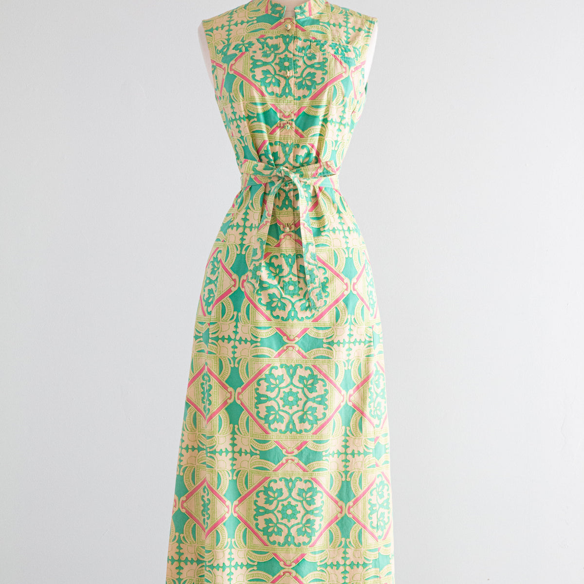 Fabulous Late 1960's Thai Design Cotton Printed Maxi Dress / M – Xtabay  Vintage
