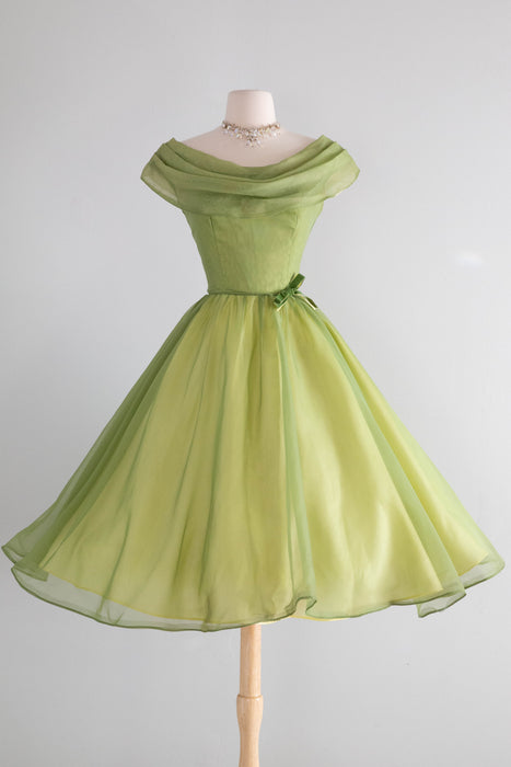Fairytale Magic 1950's Spring Green & Yellow Party Dress / XS Xtabay Vintage Fairytale Magic 1950's Spring Green & Yellow Party Dress / XS Xtabay Vintage