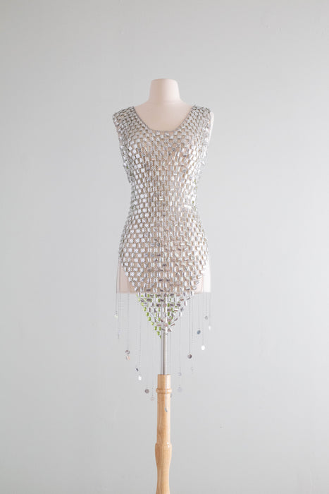 RARE Late 1960's Paco Rabanne Silver Chainmail Mini Dress / SM Xtabay Vintage RARE Late 1960's Paco Rabanne Silver Chainmail Mini Dress / SM Xtabay Vintage