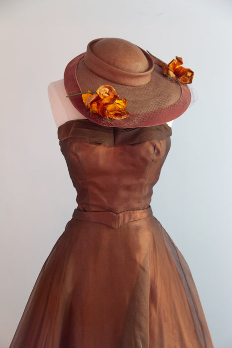 Spectacular 1950's Silk Organza Hawaiian Dress Set By Betty Higgins Originals / SM