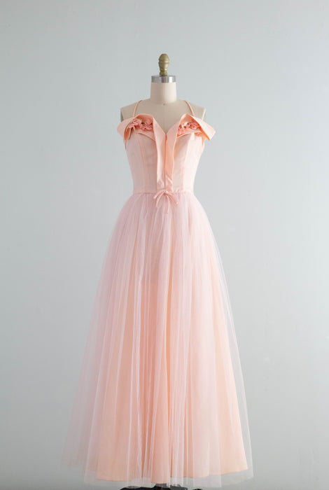 Ethereal 1950's Peony Pink Formal Gown By Lorie Deb / Small