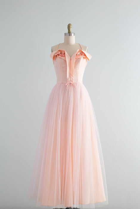 Ethereal 1950's Peony Pink Formal Gown By Lorie Deb / Small