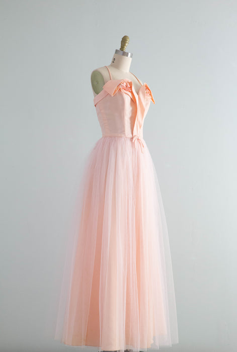 Ethereal 1950's Peony Pink Formal Gown By Lorie Deb / Small