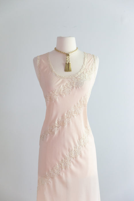 Beautiful Vintage Blush Slip Dress By Liliana Panconesi Firenze  / M