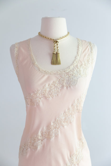 Beautiful Vintage Blush Slip Dress By Liliana Panconesi Firenze  / M