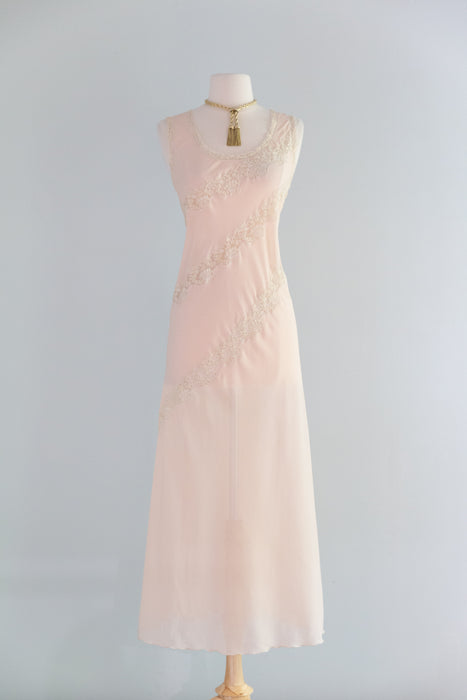Beautiful Vintage Blush Slip Dress By Liliana Panconesi Firenze  / M