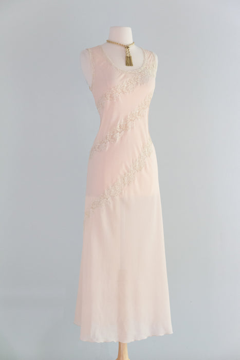 Beautiful Vintage Blush Slip Dress By Liliana Panconesi Firenze  / M