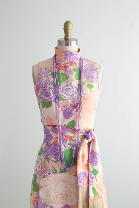 Fabulous 1960's Micro Mini Floral Party Dress By Mr. Mort / XS