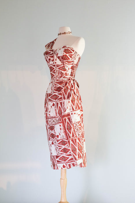 Iconic 1950's Alfred Shaheen Hawaiian Sarong Dress With Shoulder Swag Xtabay Vintage Iconic 1950's Alfred Shaheen Hawaiian Sarong Dress With Shoulder Swag Xtabay Vintage