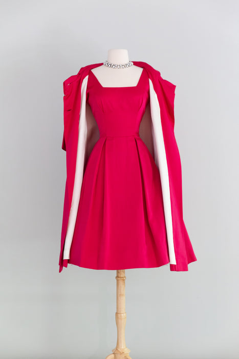 Fabulous Late 1950's Camellia Pink Cocktail Dress & Matching Swing Coa –  Xtabay Vintage