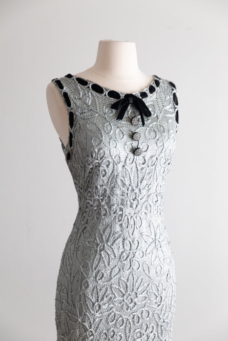 Stunning Vintage Beaded Silk Soutache Gown With Matching Jacket / M