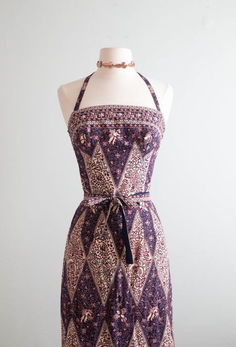 Rare 1950's Carolyn Schnurer Cotton Sundress With Matching Wrap / S