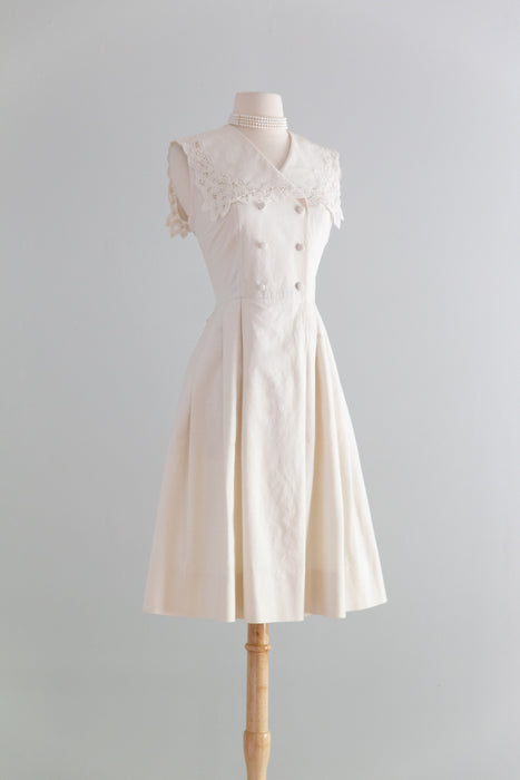 Romantic Vintage Laura Ashley Linen Engagement Dress / Small