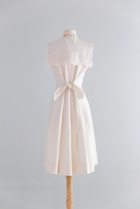 Romantic Vintage Laura Ashley Linen Engagement Dress / Small