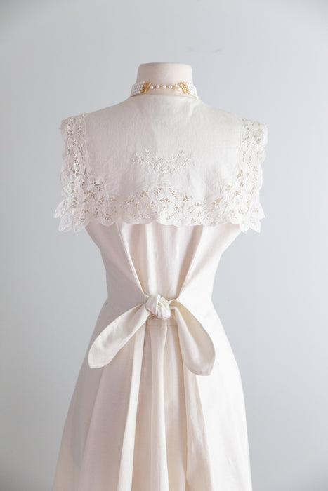 Romantic Vintage Laura Ashley Linen Engagement Dress / Small