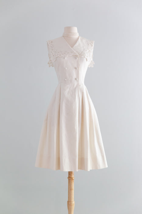 Romantic Vintage Laura Ashley Linen Engagement Dress / Small