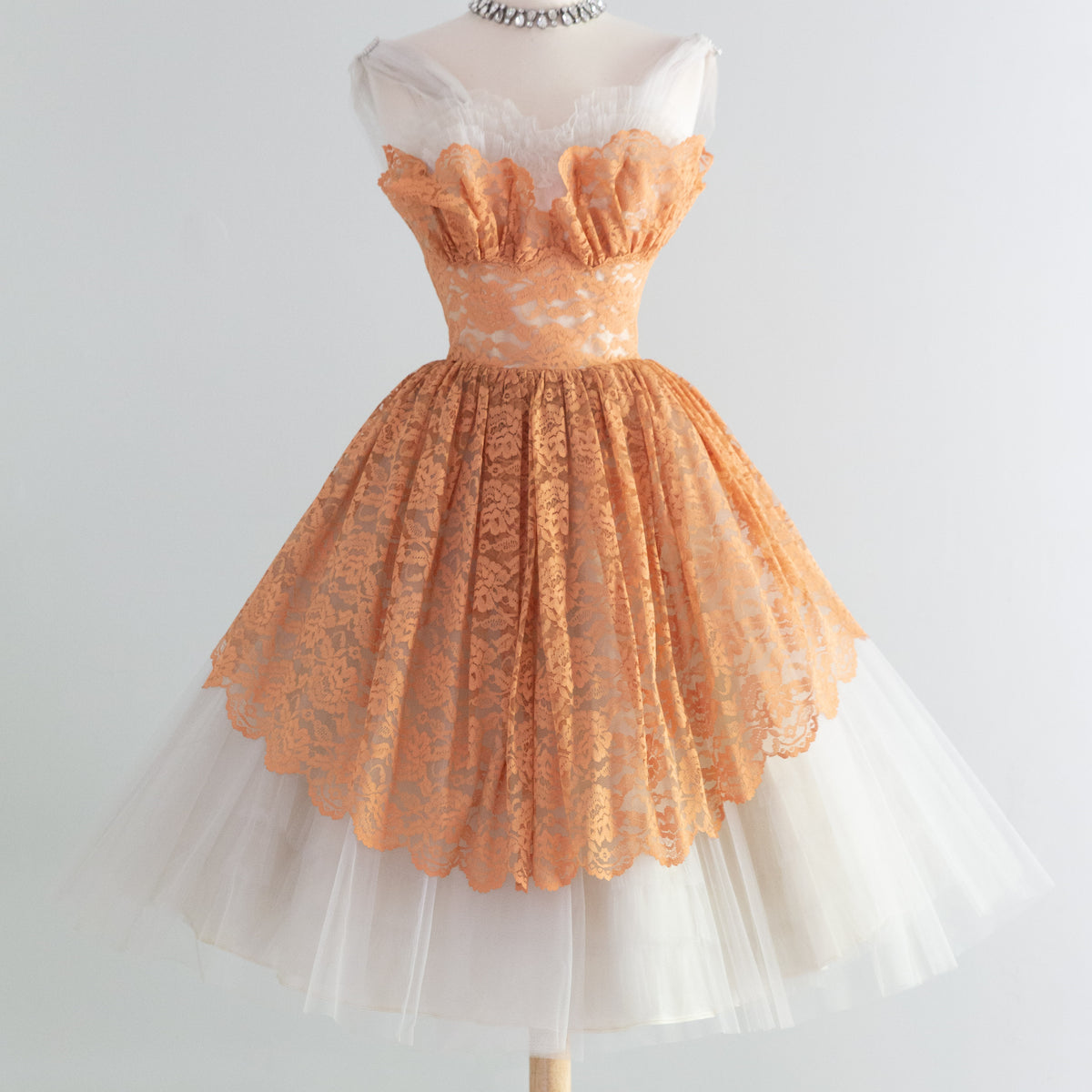 ameri vintage TULLE DOCKING DRESS（S） Ameri（アメリ）の「TULLE DOCKING DRESS（ワンピース）」 - WEAR
