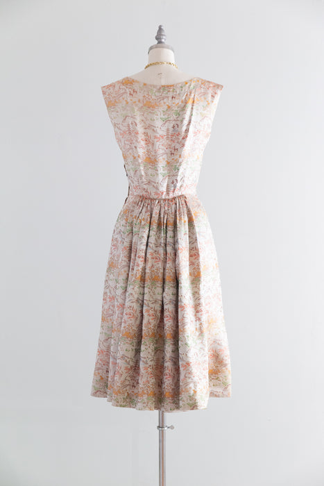 Stunning 1950's Chinese Silk Brocade Cocktail Dress / S