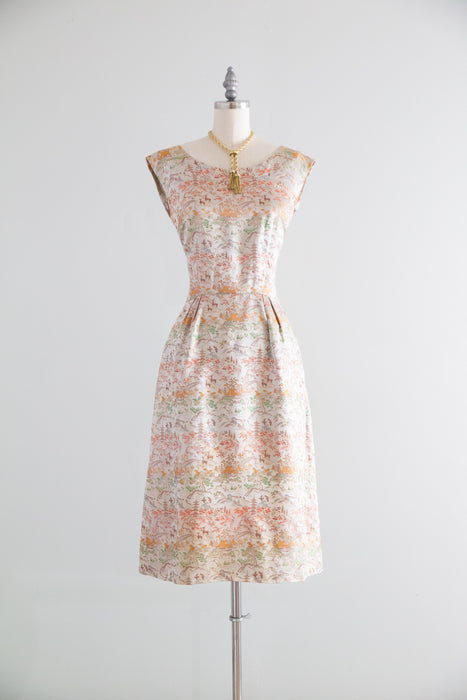 Stunning 1950's Chinese Silk Brocade Cocktail Dress / S – Xtabay Vintage