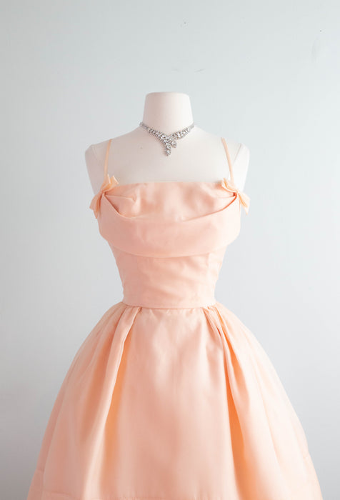 The Sweetest 1950's Peaches & Bows Cupcake Dress / XS