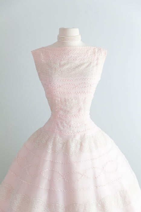 Spectacular 1950's Peony Pink Party Dress By Suzy Perette / SM