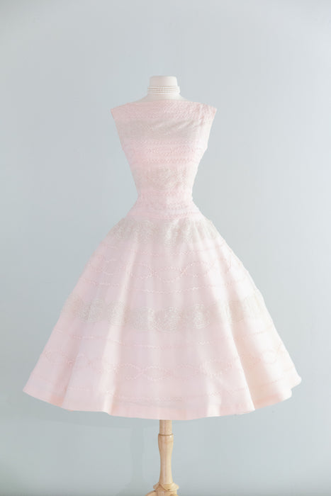 Spectacular 1950's Peony Pink Party Dress By Suzy Perette / SM