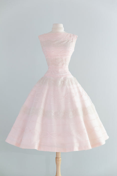 Spectacular 1950's Peony Pink Party Dress By Suzy Perette / SM