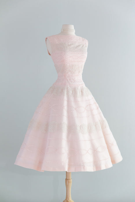 Spectacular 1950's Peony Pink Party Dress By Suzy Perette / SM