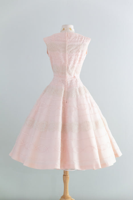 Spectacular 1950's Peony Pink Party Dress By Suzy Perette / SM